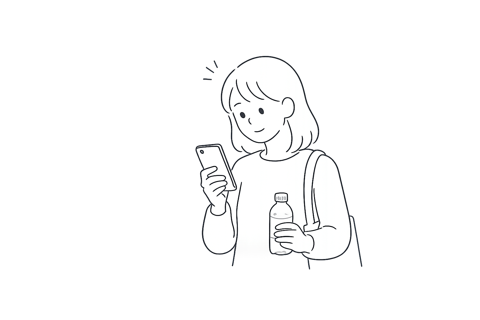 スマホを見て納得している女性